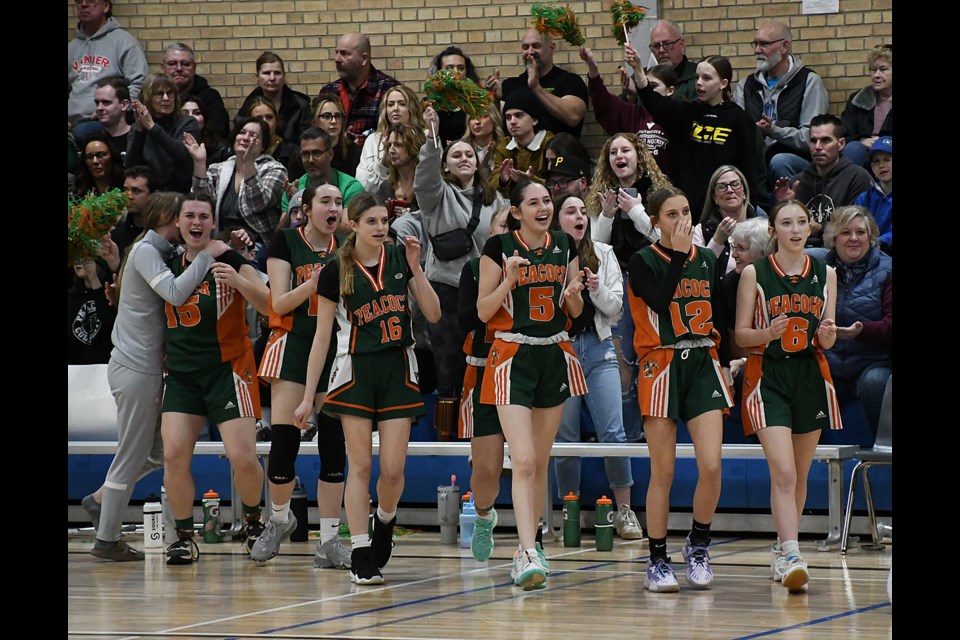 Action from the SHSAA 4A girls basketball bronze medal final between the Peacock Toilers and Central Cyclones.