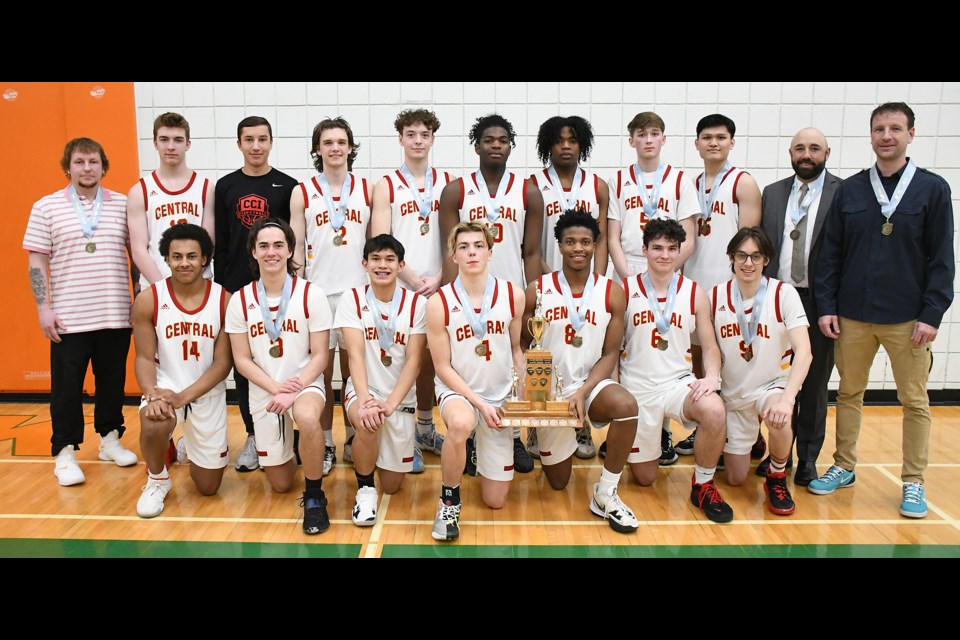 The Central Cyclones are the 2021-22 Moose Jaw high school boys basketball city champions.