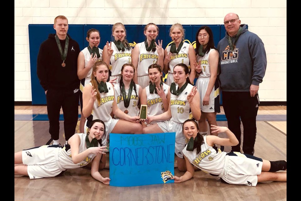 The Cornerstone Christian School Falcons won bronze at the 2A girls provincial championships in Wynyard on Saturday.