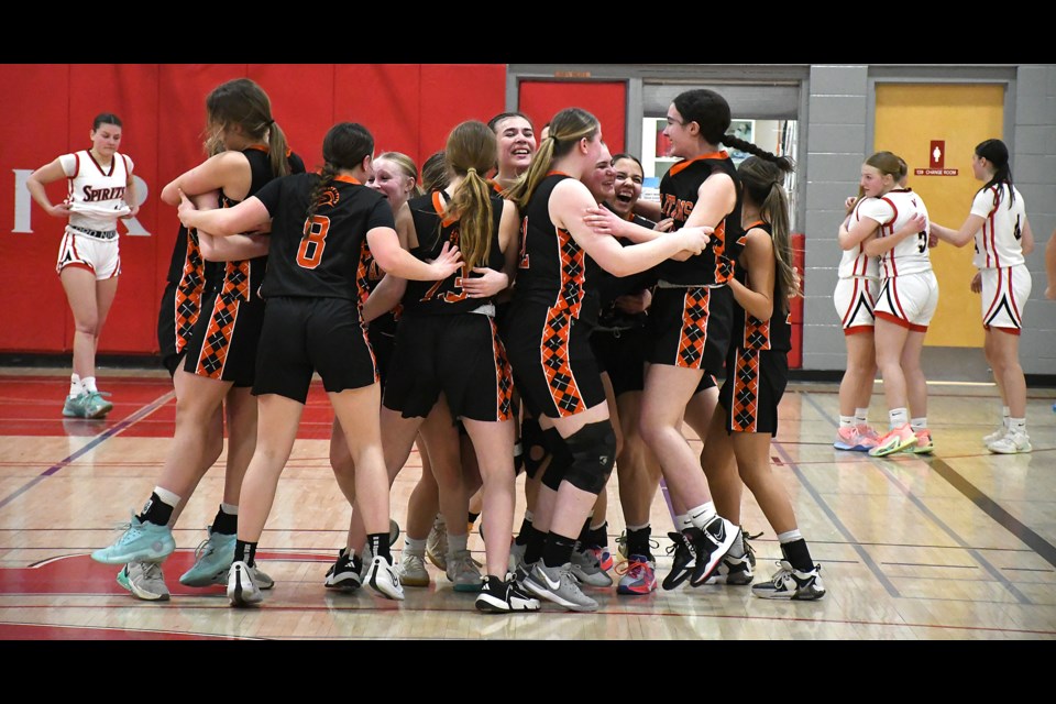 Action from the SHSAA 4A girls gold medal game between the Vanier Spirits and Meadow Lake Spartans on Saturday night.