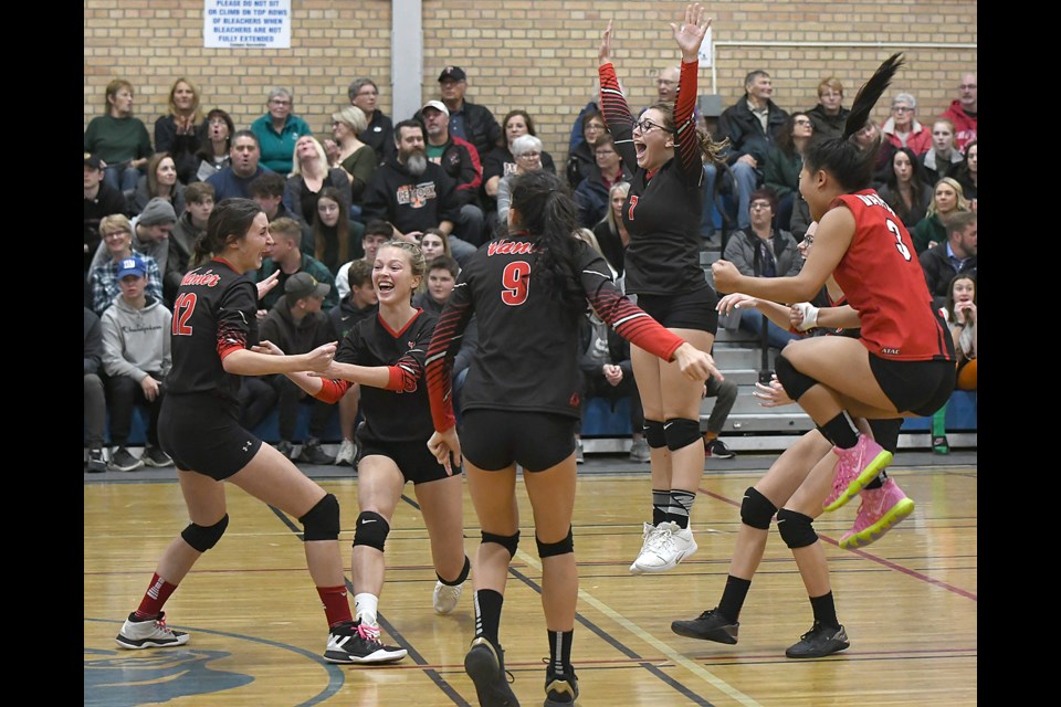 The Vanier Spirits won the provincial 4A girls volleyball championship on Saturday.