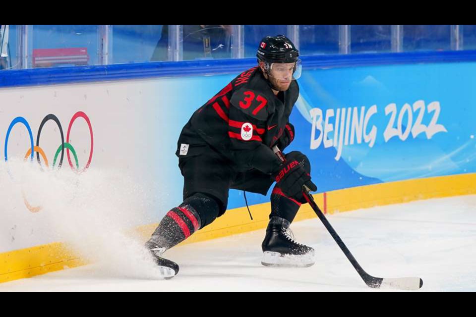 Mat Robinson in action with Team Canada at the 2022 Beijing Olympics. 