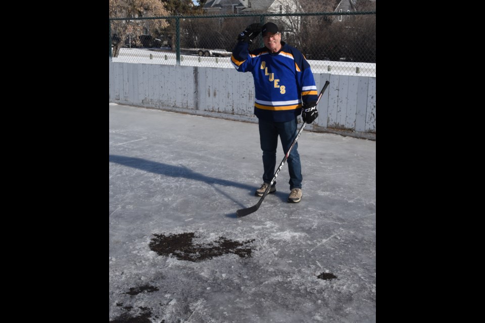 AHL player Glenn Knudson scratches his head wondering how the team will play on the ice conditions they encountered for the annual Outdoor Classic match this February.