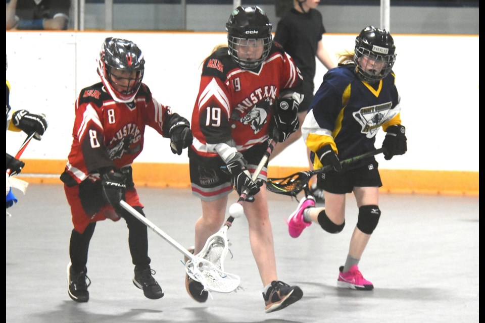 The Moose Jaw Mustangs Red picked up a pair of victories in South Sask Lacrosse League U11 action on Saturday afternoon.