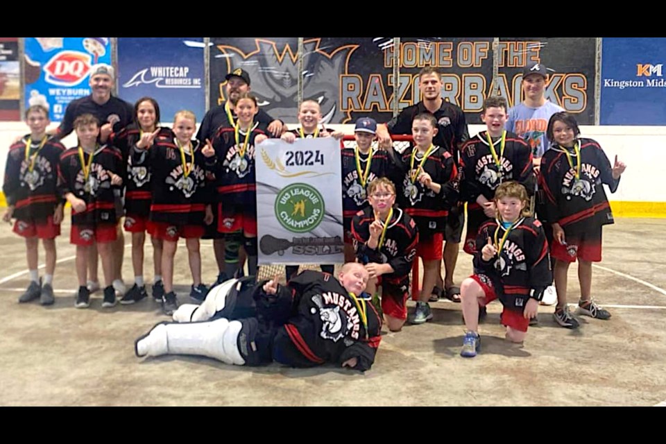 The Moose Jaw Mustangs Black won the 鶹ýAV Sask Lacrosse League U13 championship over the weekend, defeating the Mustangs Red in the final.