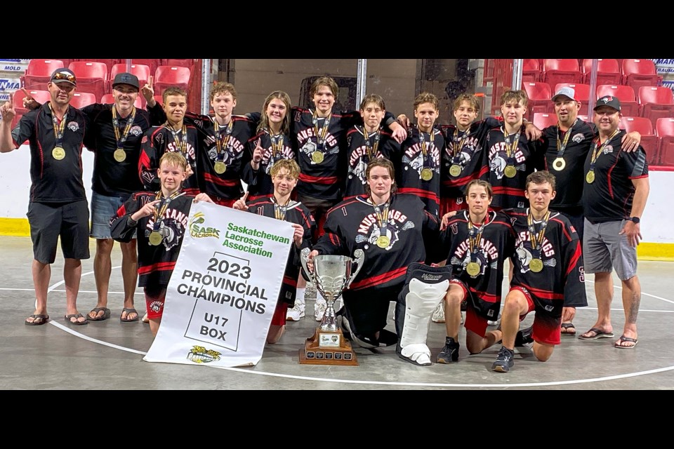 The Moose Jaw Mustangs are the 2023 Sask Lacrosse Under-17 provincial champions.