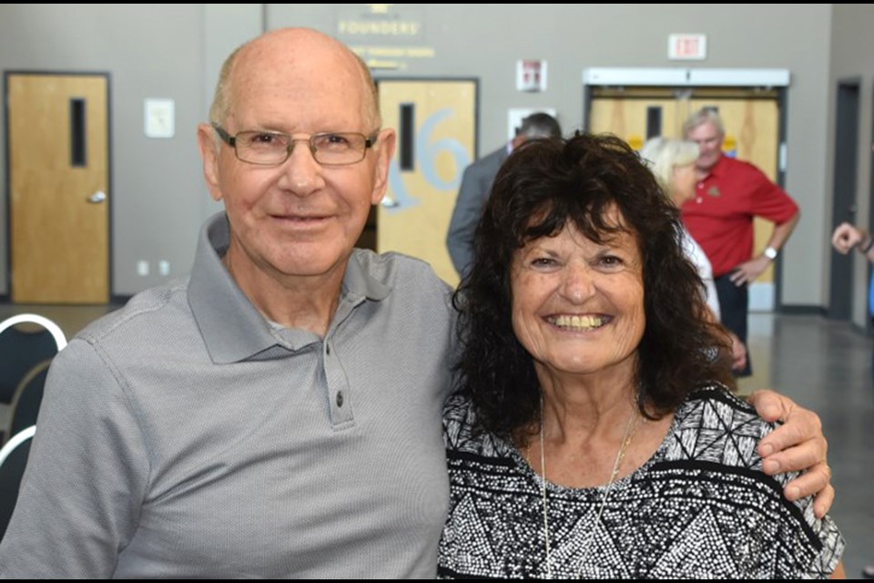 Moose Jaw and District Sports Hall of Fame board member and longtime friend of 2022 inductee Ned Andreoni with Lynn Andreoni.