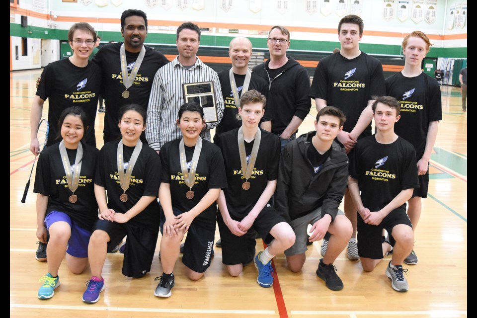 The Cornerstone Christian School Falcons came away with the school title at the high school city badminton championships.