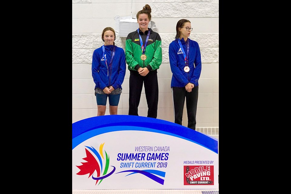Another day, another couple trips to the top of the Western Canada Summer Games podium for Cadence Johns. 2019wcsg.ca photo