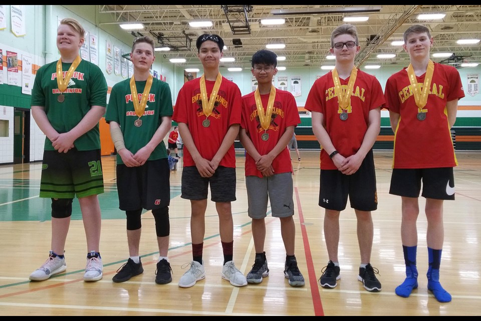 Junior boys doubles: Bryden Sims and Rhett Chute (Peacock, bronze), Jaylon Salido-Porter and J.R. Estrada (Central, gold), Payton Longworth and Kaelin Kurkoff (Central, silver).