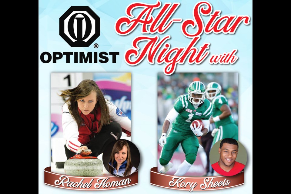 Rachel Homan and Kory Sheets will be part of the Optimist All-Star Night on May 25.