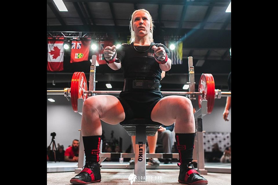Moose Jaw’s Rhaea Stinn continues to set world records on the international powerlifting scene – including the world bench press championship in May. Instagram photo.