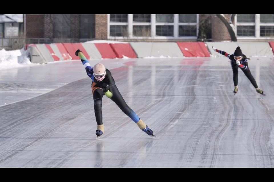 Morgan Capili racing at Canadian Age Class Long Track in Winnipeg. (Submitted photo)