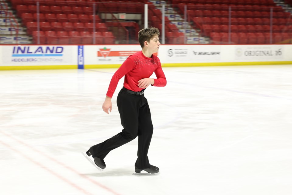 2018 Pre-Juvenile (U11) gold medal, 2022 Pre-Novice Men’s gold medal and 2023 Pre-Novice Saskatchewan Winter Games competitor Eric Swalm from Moose Jaw performing in 2022 Skate Saskatchewan Canada Winter Games Staging Camp