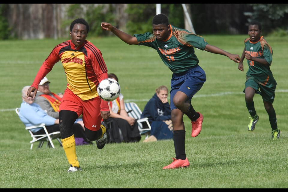 The Central Cyclones, here in action against Peacock earlier this season, will play for provincial gold on Saturday afternoon.