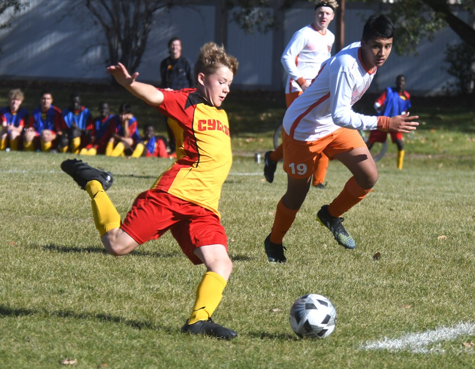 Boys soccer final Central goal