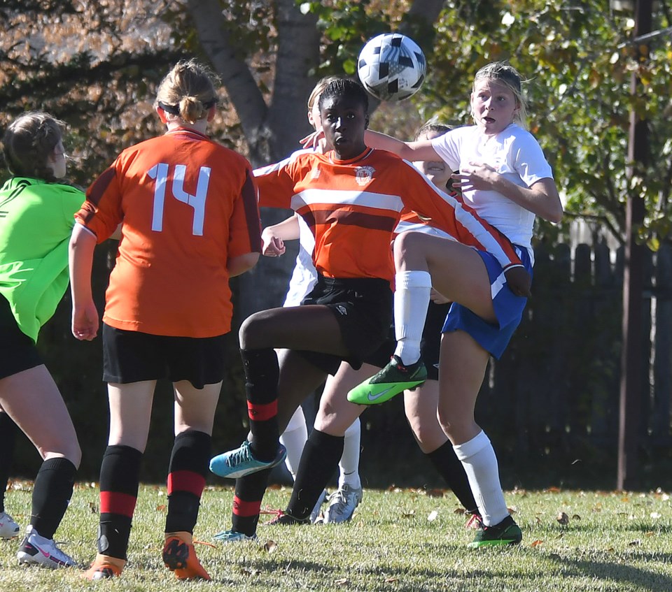 Girls soccer final action