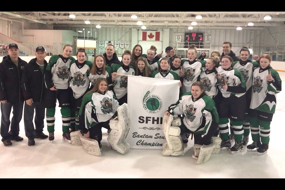 The Moose Jaw Bantam Mavericks won the SFHL South Division championship on Sunday night.