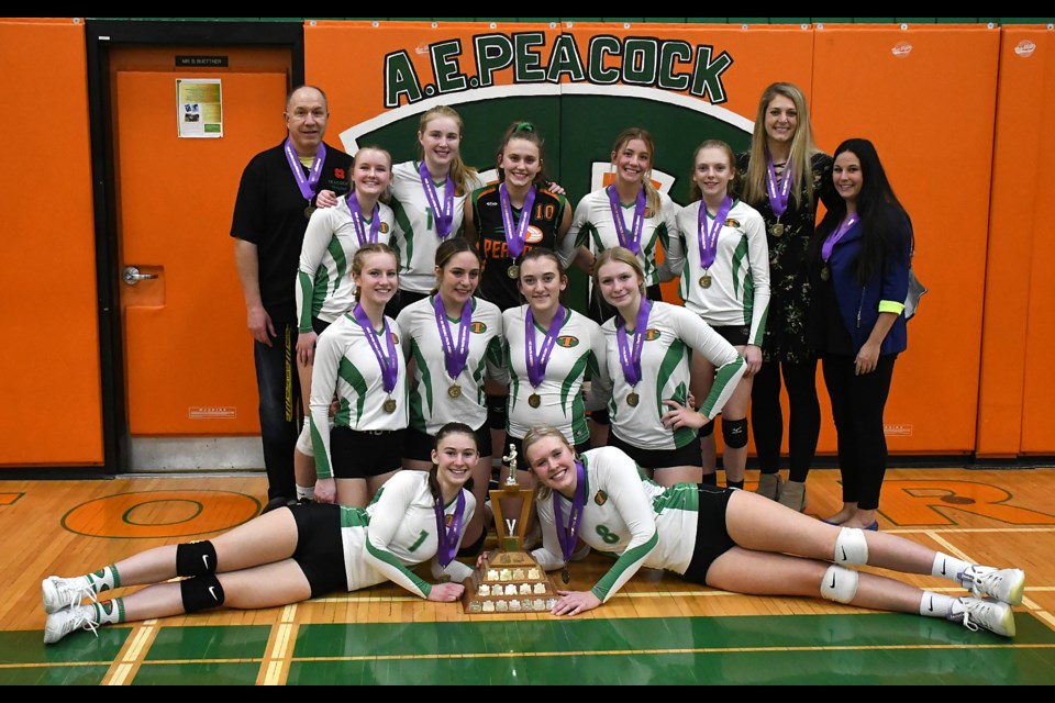 The Peacock Toilers are the 2021 Moose Jaw high school volleyball city champions