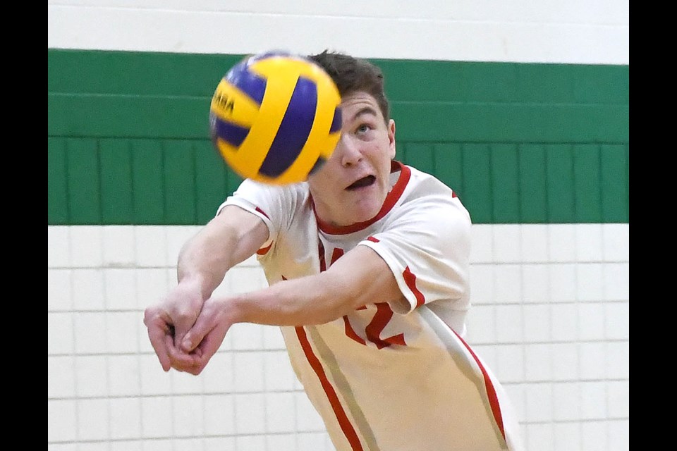 Action from the semifinal game of the Moose Jaw high school boys invitational tournament between the Vanier Vikings and Cornerstone Christian School Falcons.