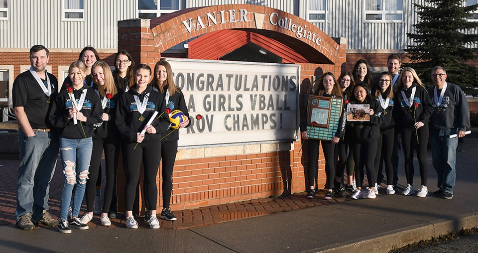 Vanier girls volleyball outdoors