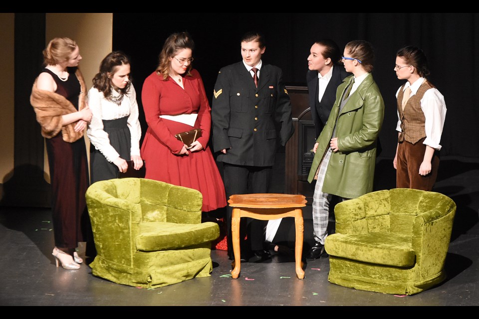 Vanier Collegiate actors on stage during their showing of the dramedy ‘HINT,' during a past regional drama festival. File photo 
