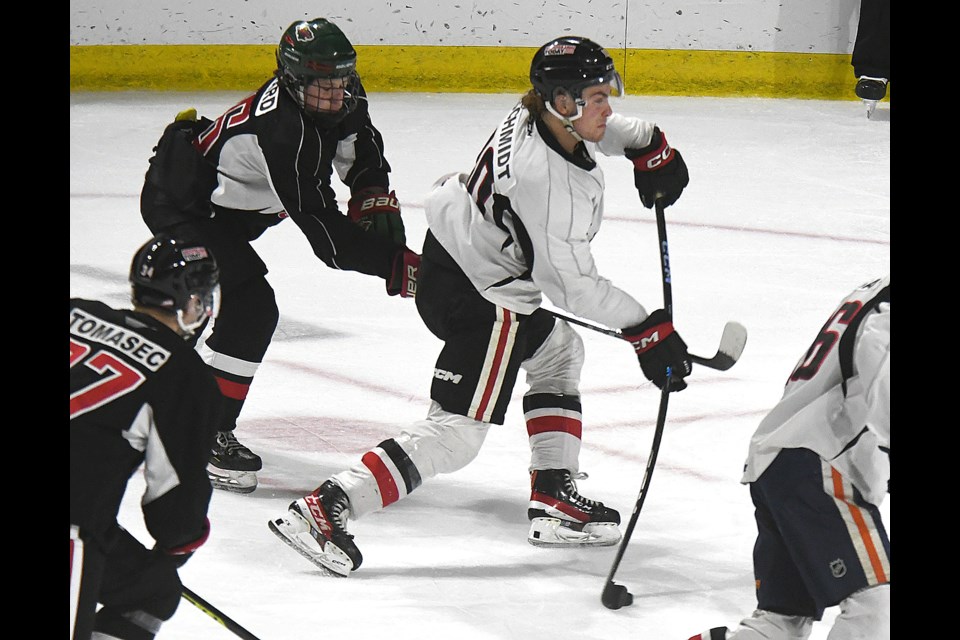 Action from the second scrimmage of Moose Jaw Warriors training camp on Saturday afternoon.