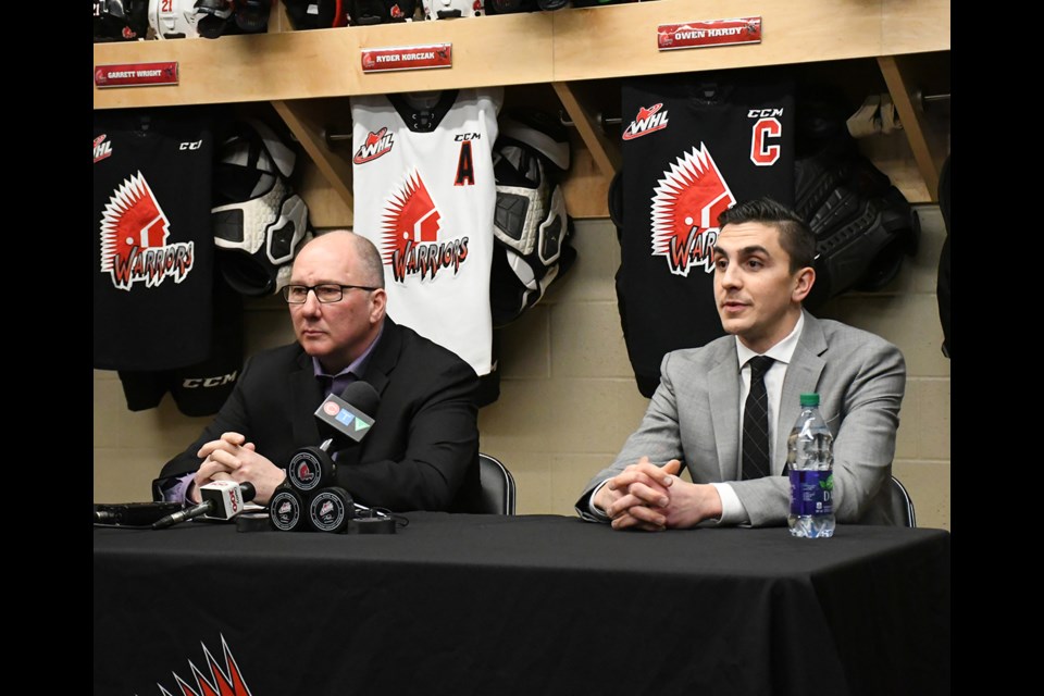 Moose Jaw Warrior general manager Alan Millar and head coach Mark O'Leary.