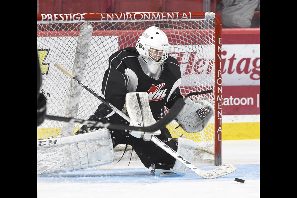 Warriors rookie goaltender Kyle Kelsey was pressed into action against the Swift Current Broncos on Friday and had a rough 10 minutes before settling in and holding down the fort as the Tribe attempted a comeback.