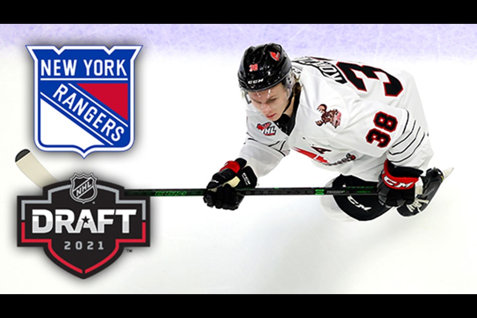 Ryder Korczak was selected in the third round, 75th overall by the New York Rangers.