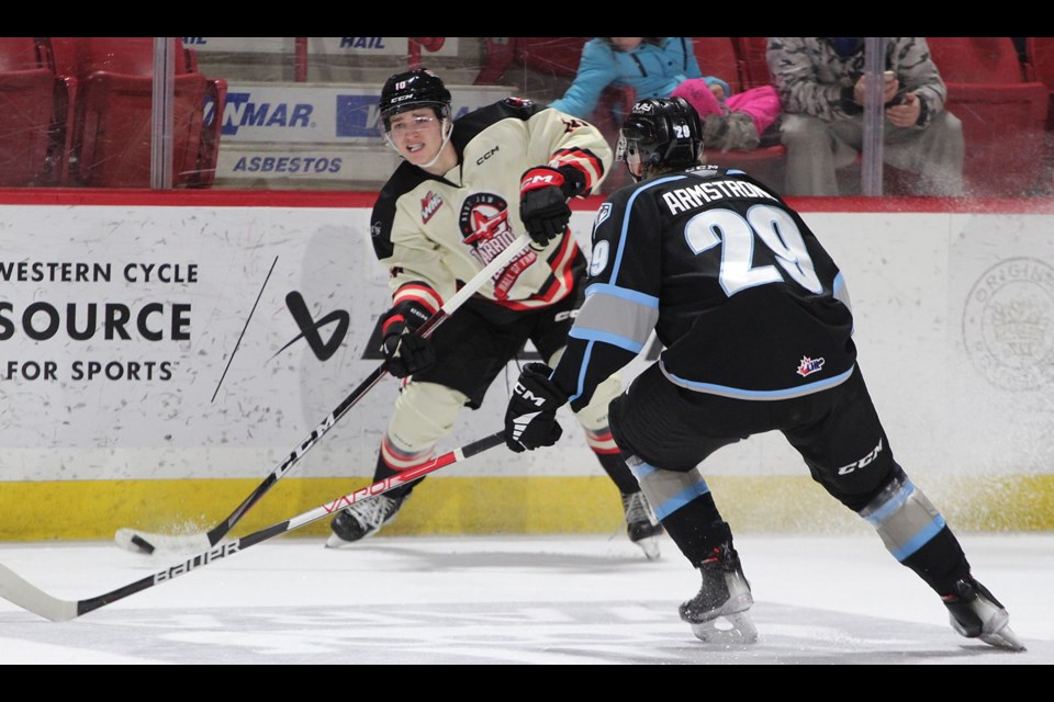 Sam Borschowa made his WHL debut on Saturday night.