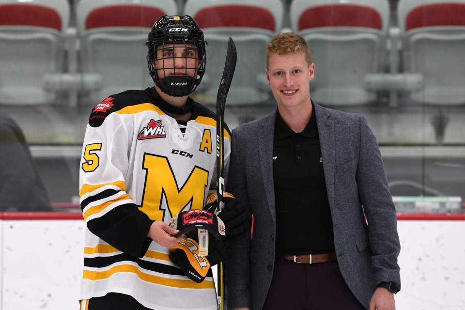 Moose Jaw Warriors prospect Denton Mateychuk was the Team Manitoba player of the game against Alberta. Candice Ward/WHL