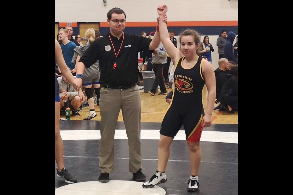 Moose Jaw Kinsmen Wrestling Club competitor Alexis Bradish has been in this position many, many times this season and will now be representing Saskatchewan at the Western Canada Games.