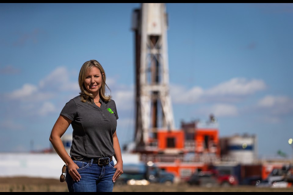 DEEP founder and CEO Kirsten Marcia at her company's test facility near Estevan