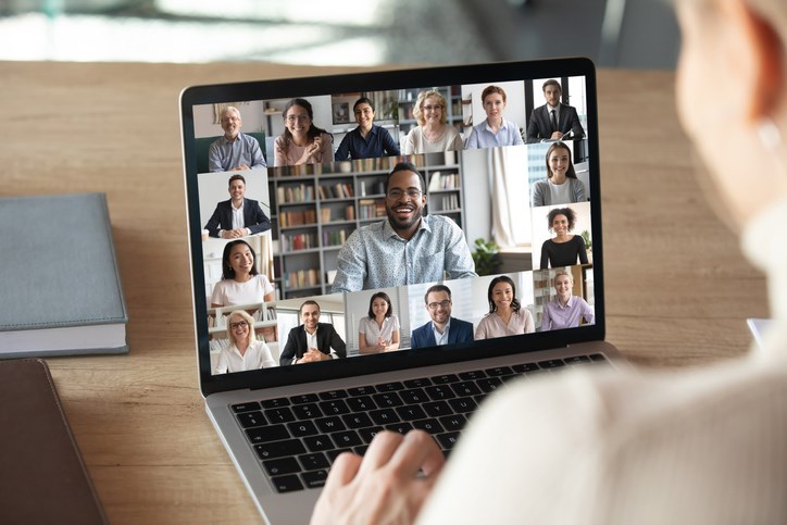 virtual meeting on laptop getty images