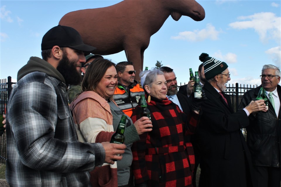 Members of Team Mac, Moose Jaw dignitaries, and Tourism members toasted to Mac’s upgrades finally being complete.