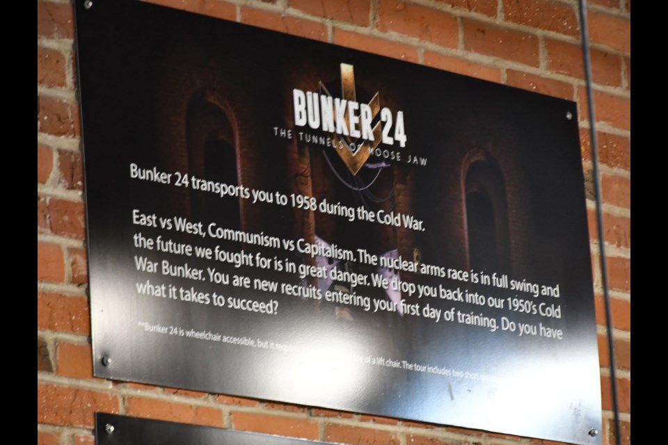 A sign informs visitors about the theme of Bunker 24. Photo by Jason G. Antonio
