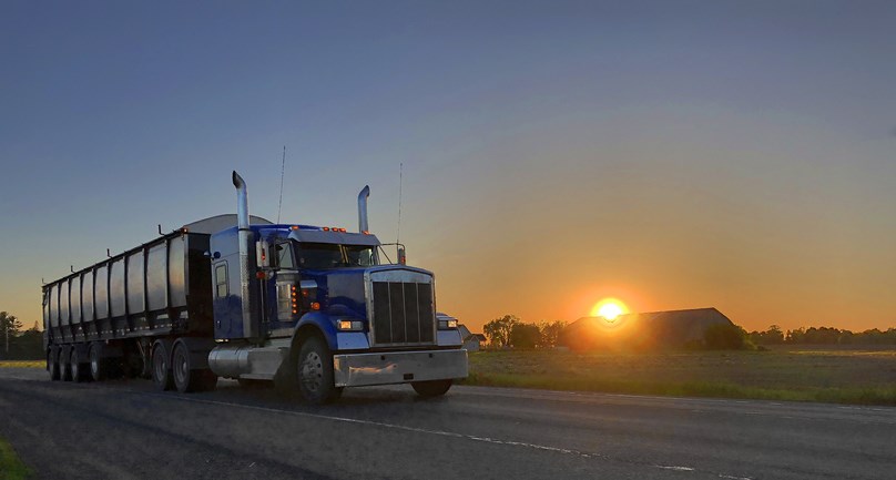 truck driving along highway getty images