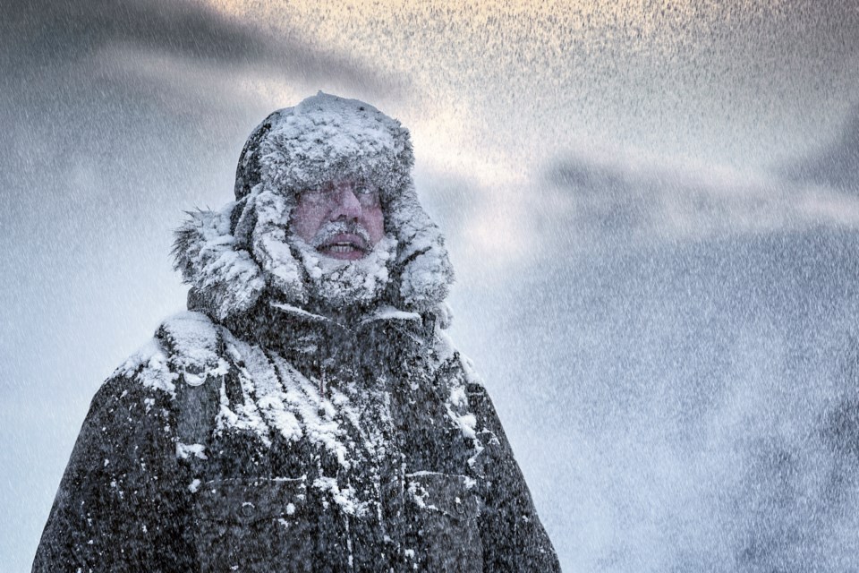 Frozen beard in a blowing snow storm (Getty Images)