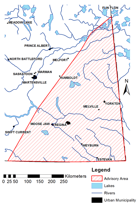 Rainfall Watch Map (from Sask gov)