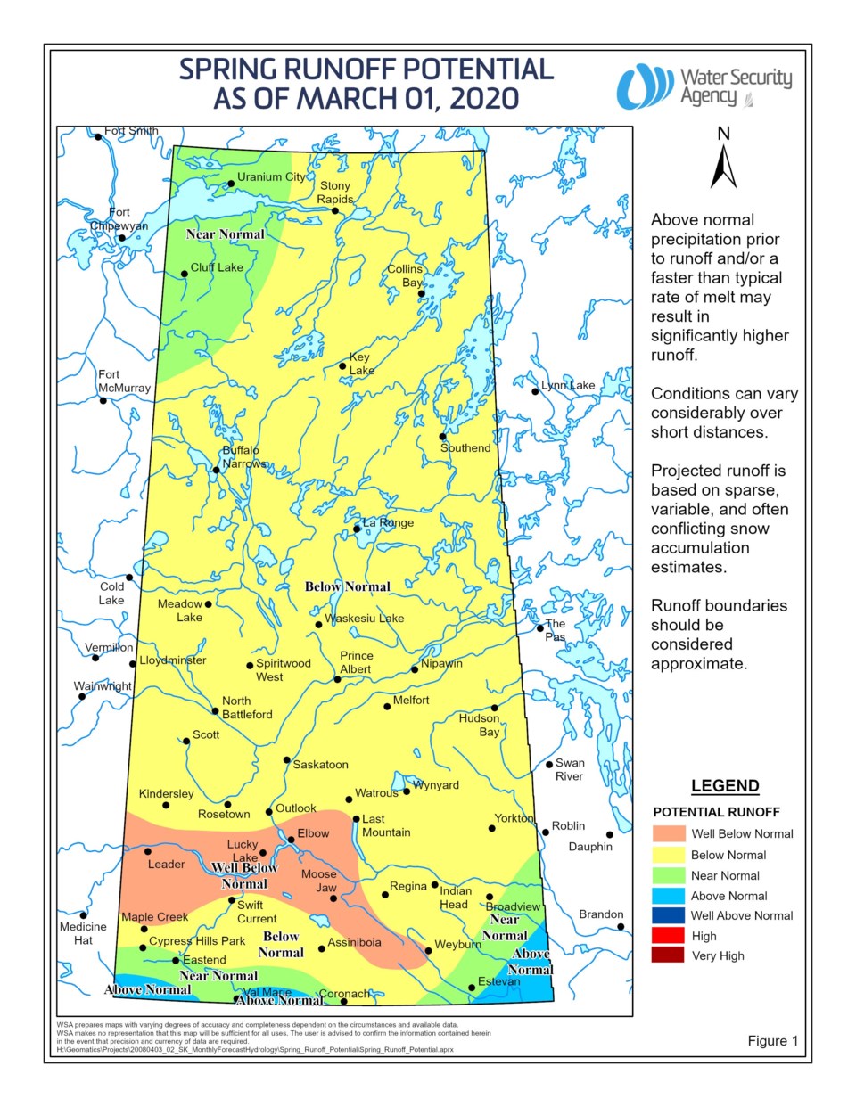 spring runoff map march 2020