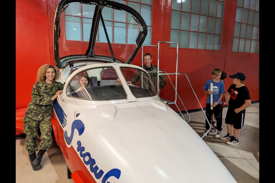 2Lt. Elise de Garie and Captain Andrew MacKay answer questions about the Snowbirds