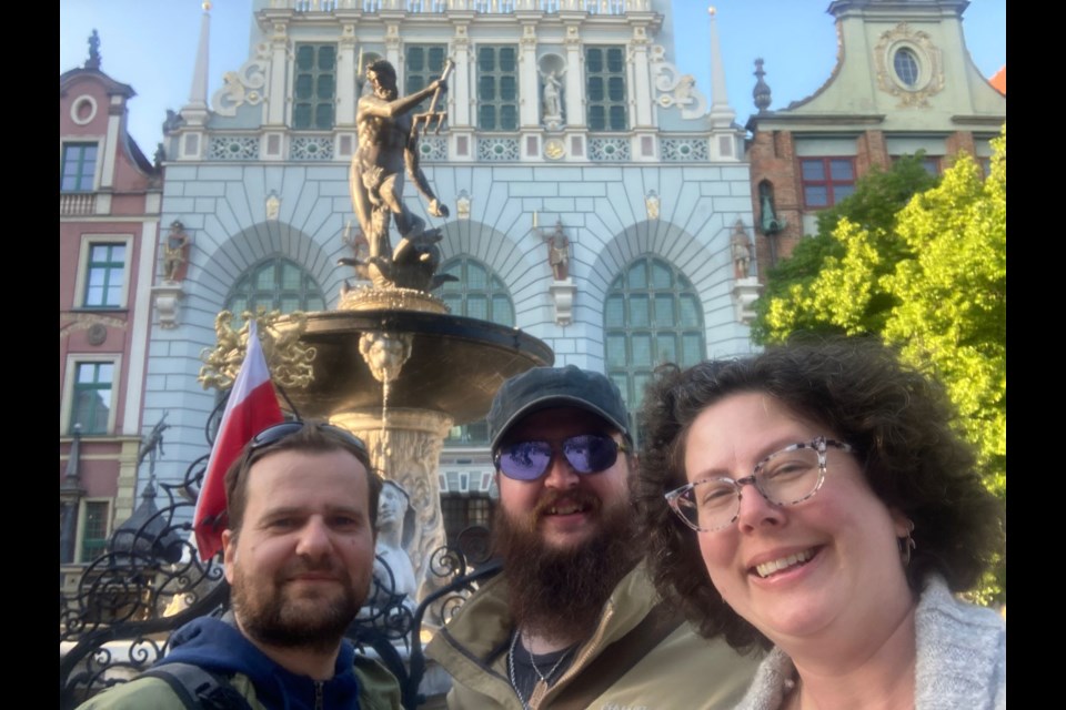 Rasmussen's cousin Radek met up with them in Gdansk partway through their trip and he and his family joined them for some sight-seeing adventures (L-R, Radek, Chris Rasmussen, Karla Rasmussen)