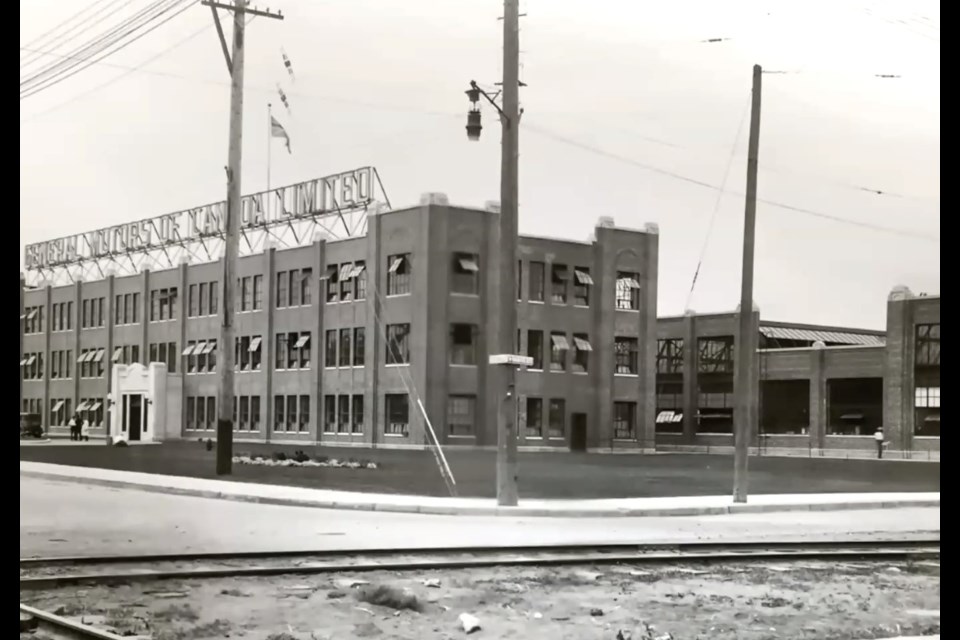 A view of the Regina General Motors plant in 1928.