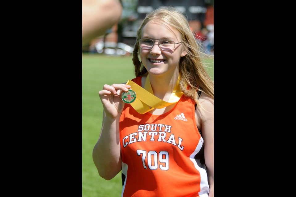 Cornerstone's Aliyah Block with her gold medal.