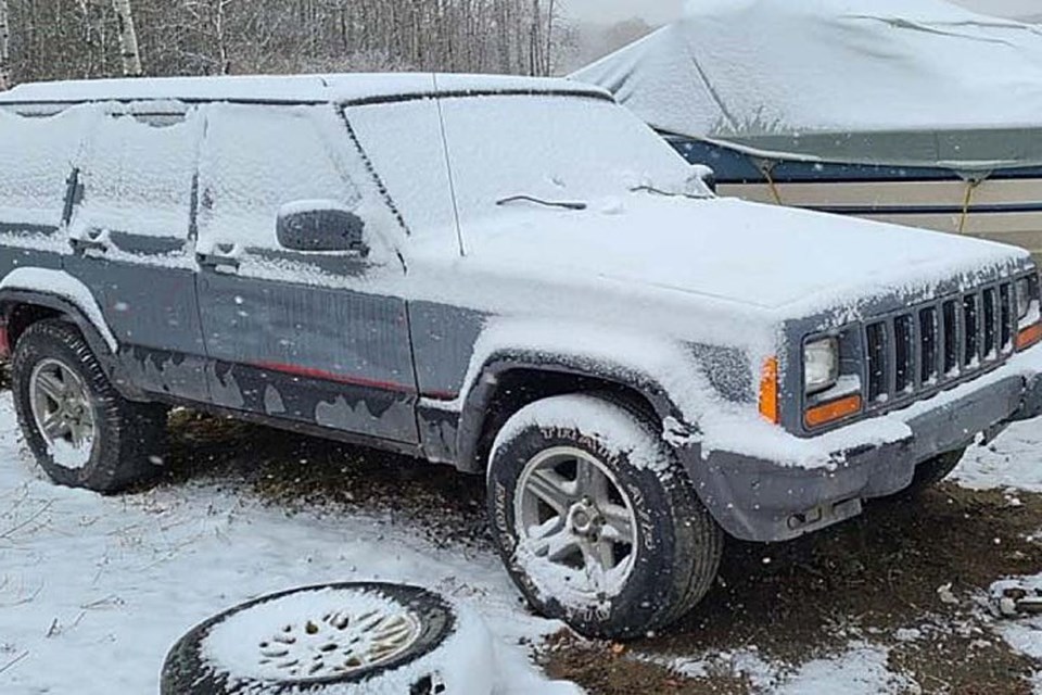 Stolen vehicle recovered in the recent RCMP sting operation in the area of South Pine Lake Road, 35 kilometres east of Penhold. 
Photo courtesy of RCMP