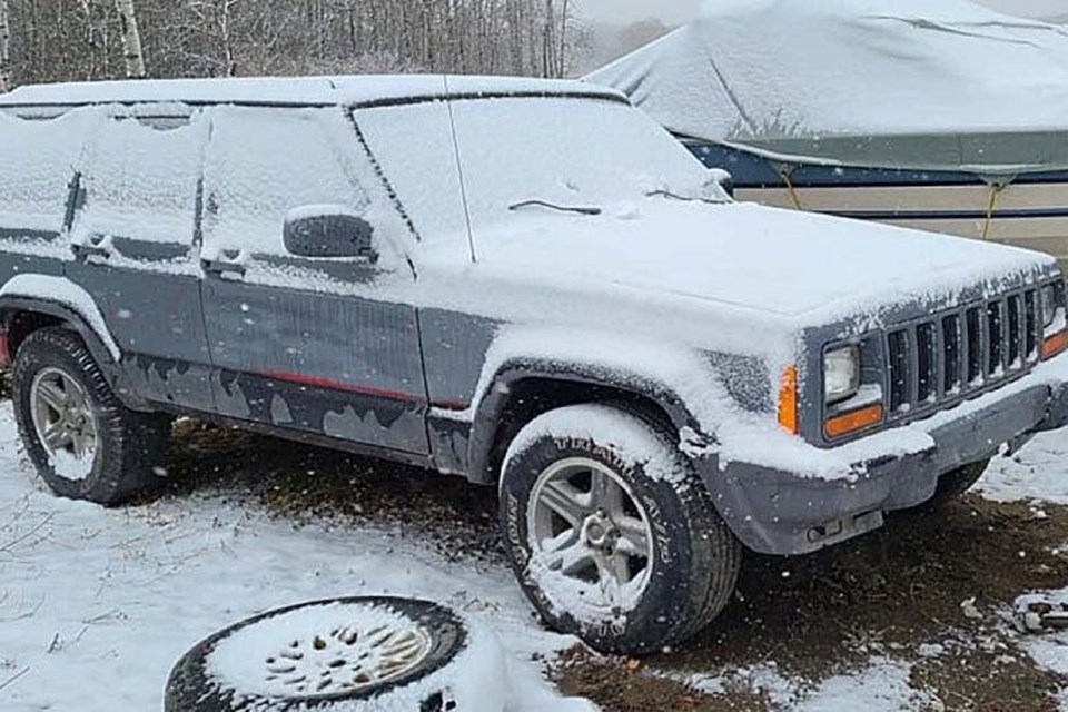 Stolen vehicle recovered in the recent RCMP sting operation in the area of South Pine Lake Road, 35 kilometres east of Penhold. RCMP photo