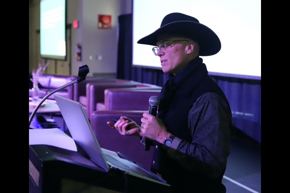 Olds resident Jason Bradley, president of Regener8ve Ag, Inc., served as MC for Striving For Common Ground – Soil Health, held late last year in the Alumni Centre at Olds College.