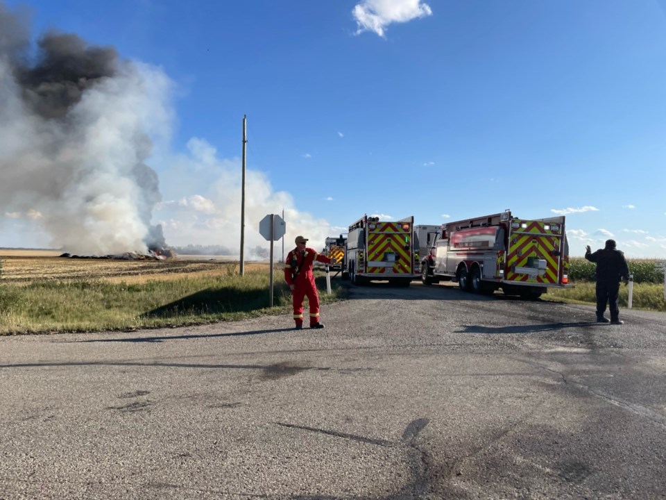 Grassfire-3 firefighters etc