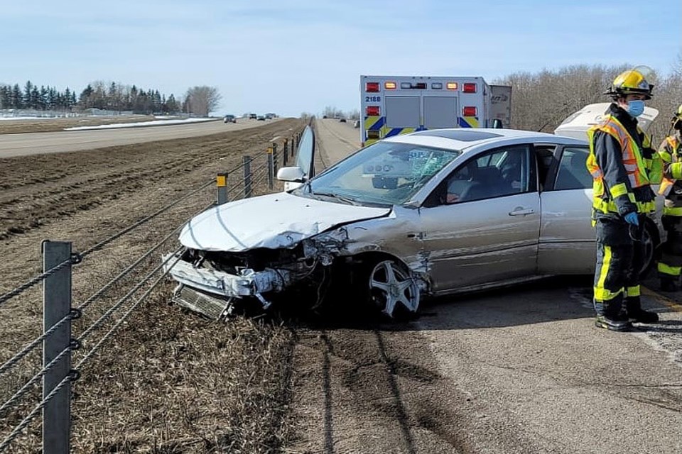 Highway 2 single vehicle crash